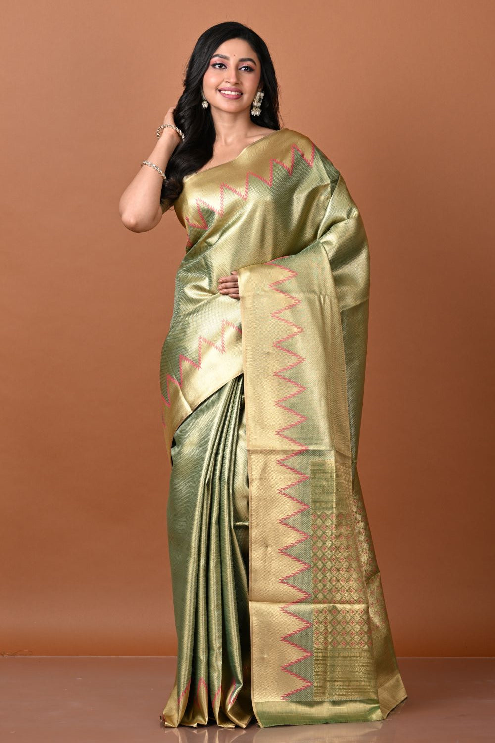 Green Tissue South Weave Saree