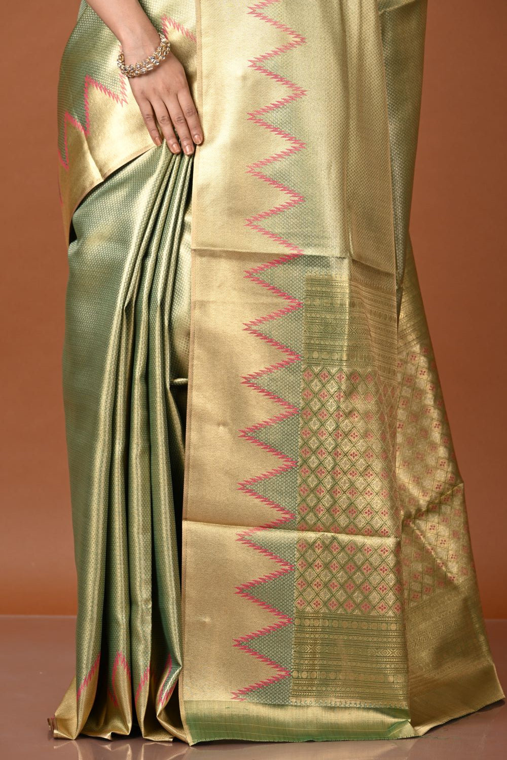Green Tissue South Weave Saree
