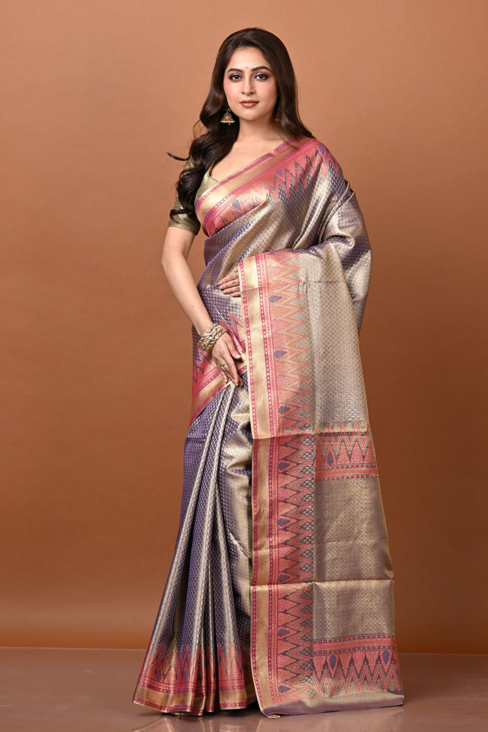 Purple Tissue South Weave Saree