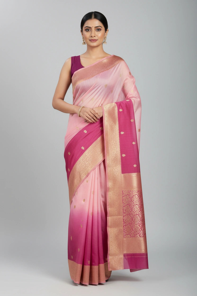 Banarasi Raw Mango Silk Saree with Heritage Booti Weave - View 7 | Rangoli