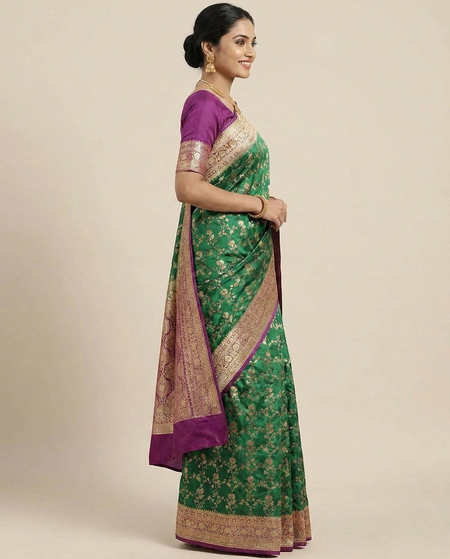 Banaras Wedding Saree with Woven Border - Rangoli India