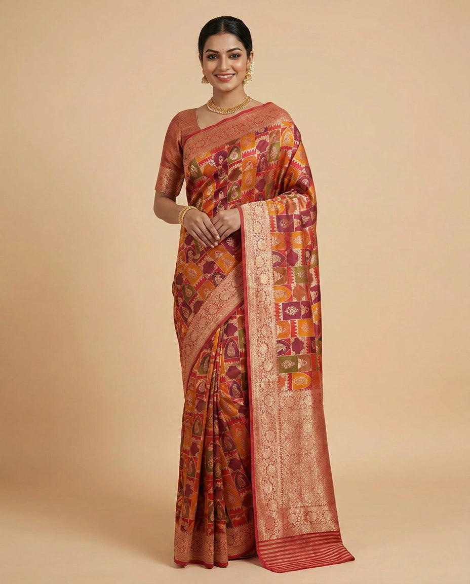 Banarasi Saree in Silk Katan with Woven Pallu — photo 10 of 12