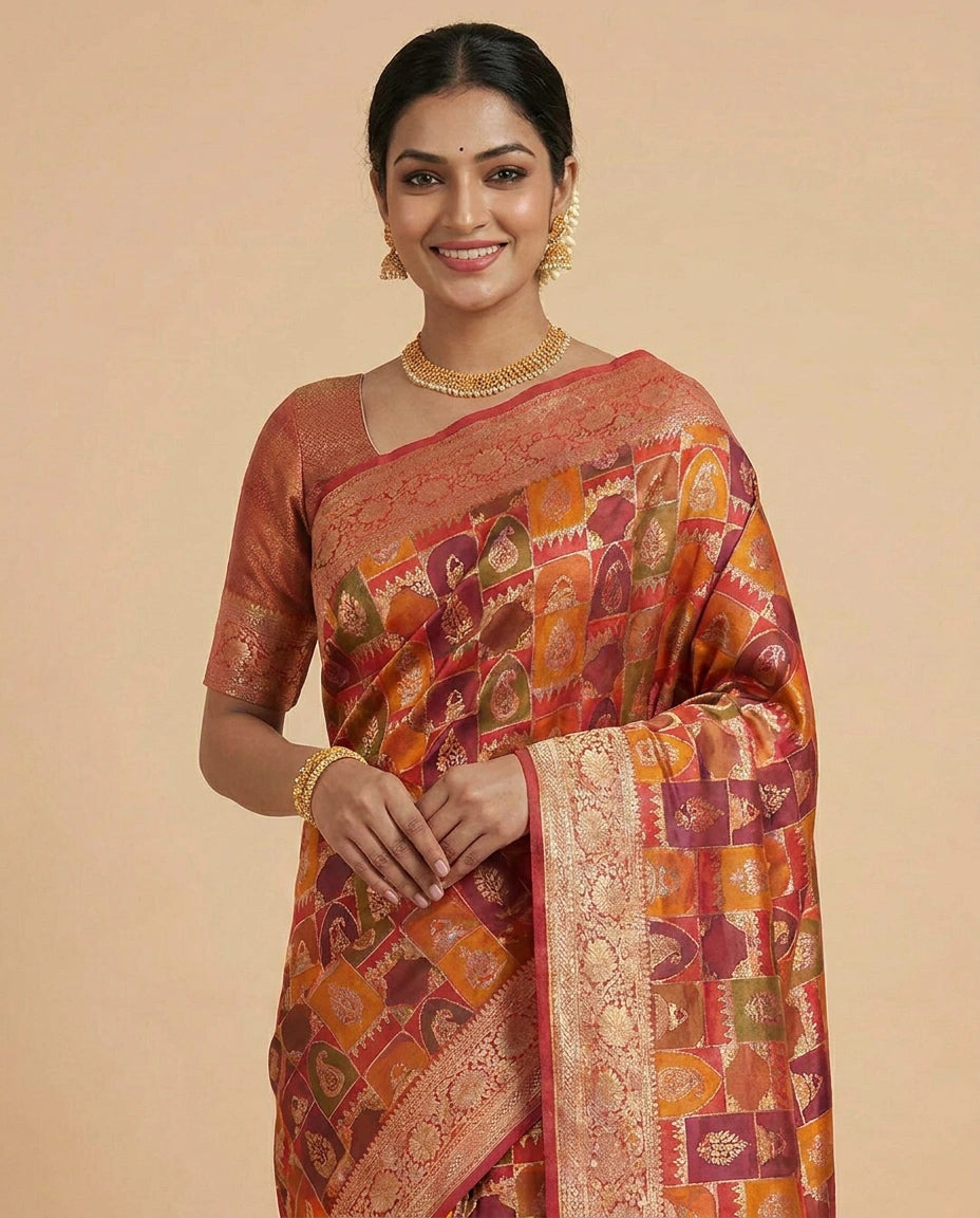 Banarasi Saree in Silk Katan with Woven Pallu — photo 9 of 12