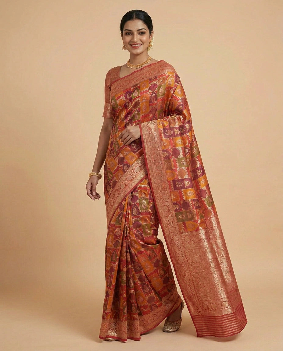 Banarasi Saree in Silk Katan with Woven Pallu — photo 12 of 12