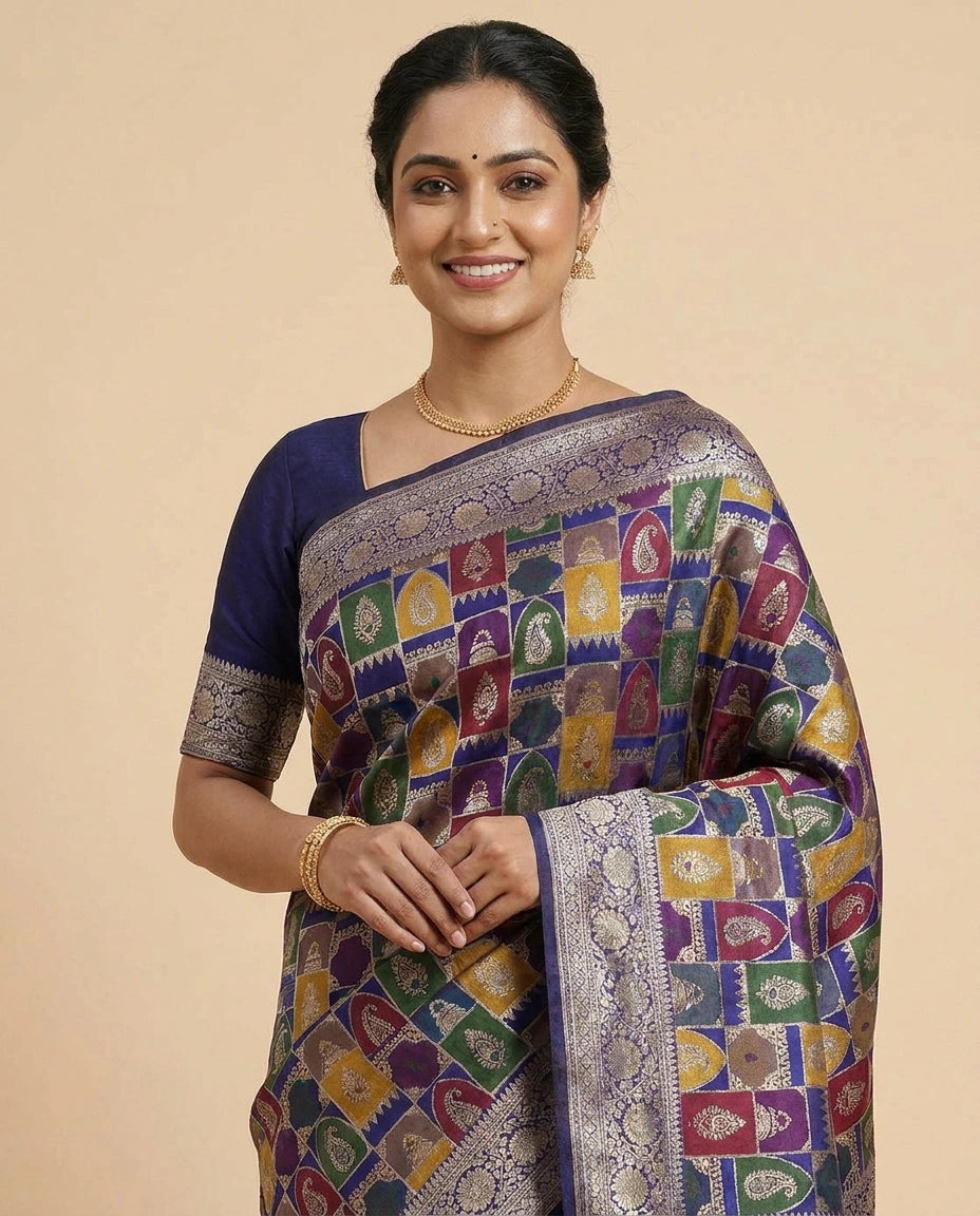 Banarasi Saree in Silk Katan with Woven Pallu