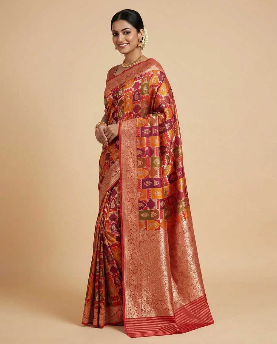 Banarasi Saree in Silk Katan with Woven Pallu — photo 11 of 12