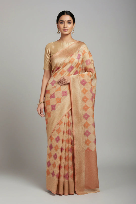 Banarasi Crepe Silk Saree with Intricate Zari Work