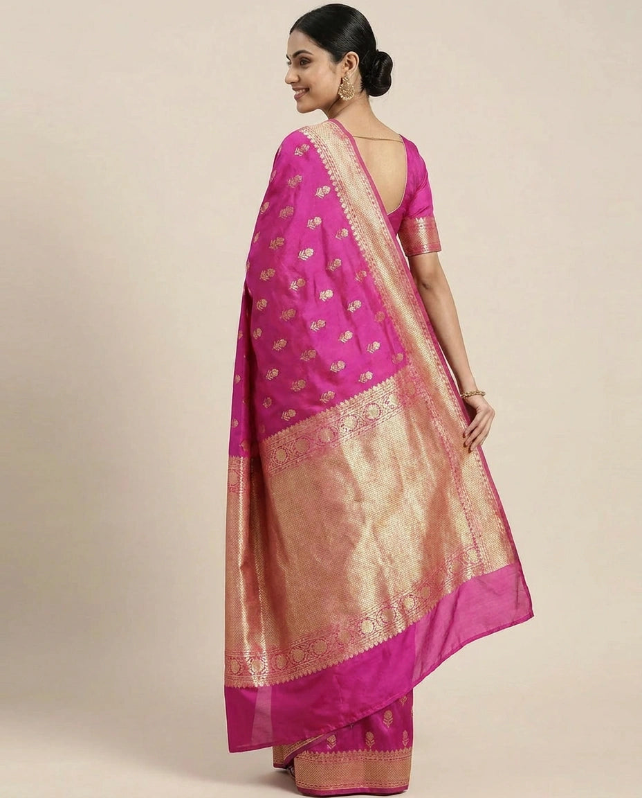Dola Silk Banarasi Saree with Woven Motif - Rangoli India