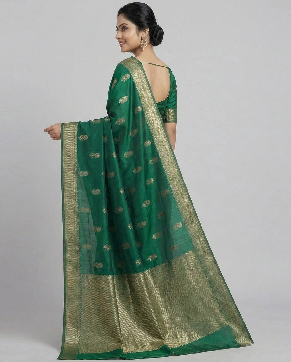 Dola Silk Banarasi Saree with Woven Motif - Rangoli India