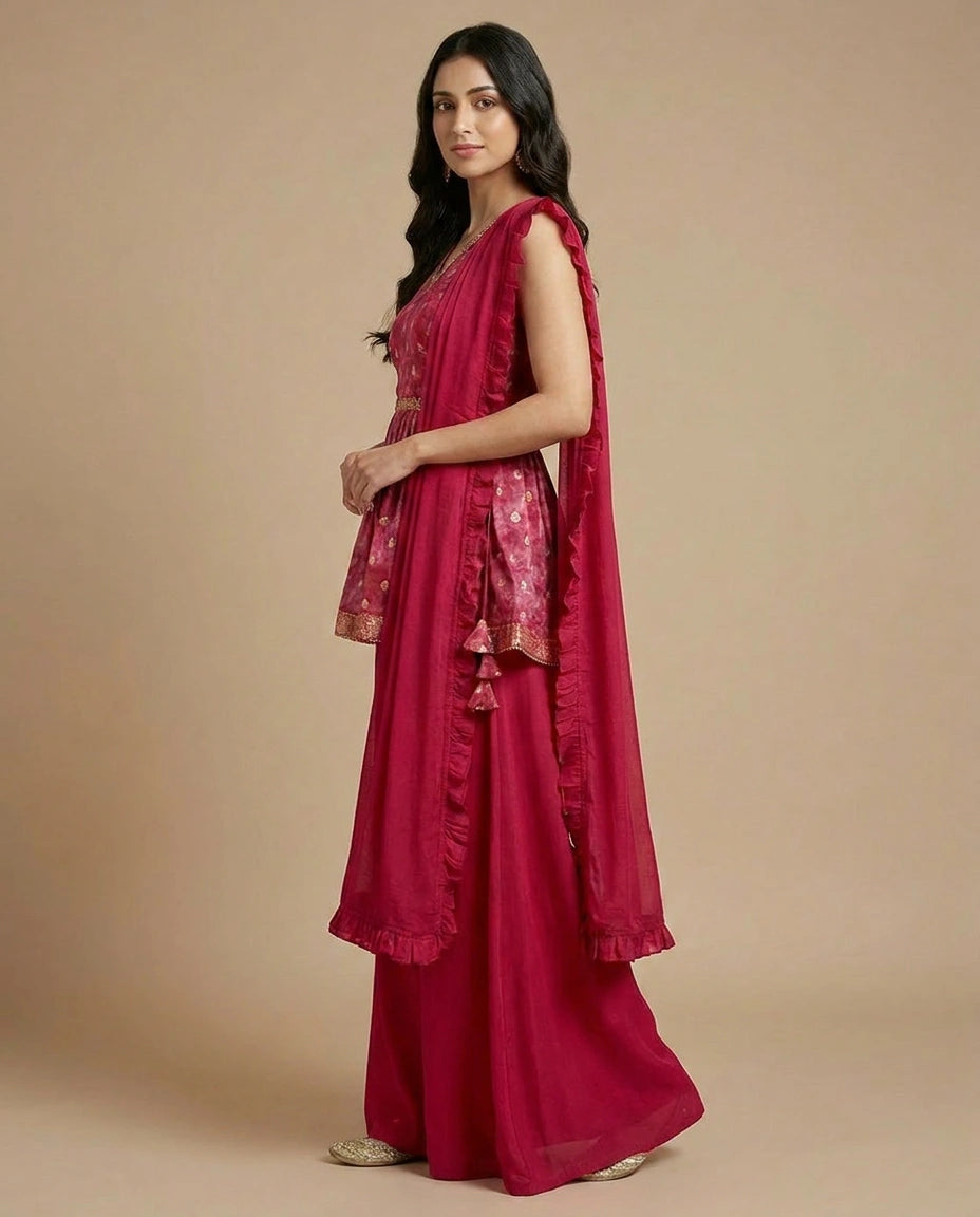 Chinon Ethnic Wear with Handcrafted Design India India view 2