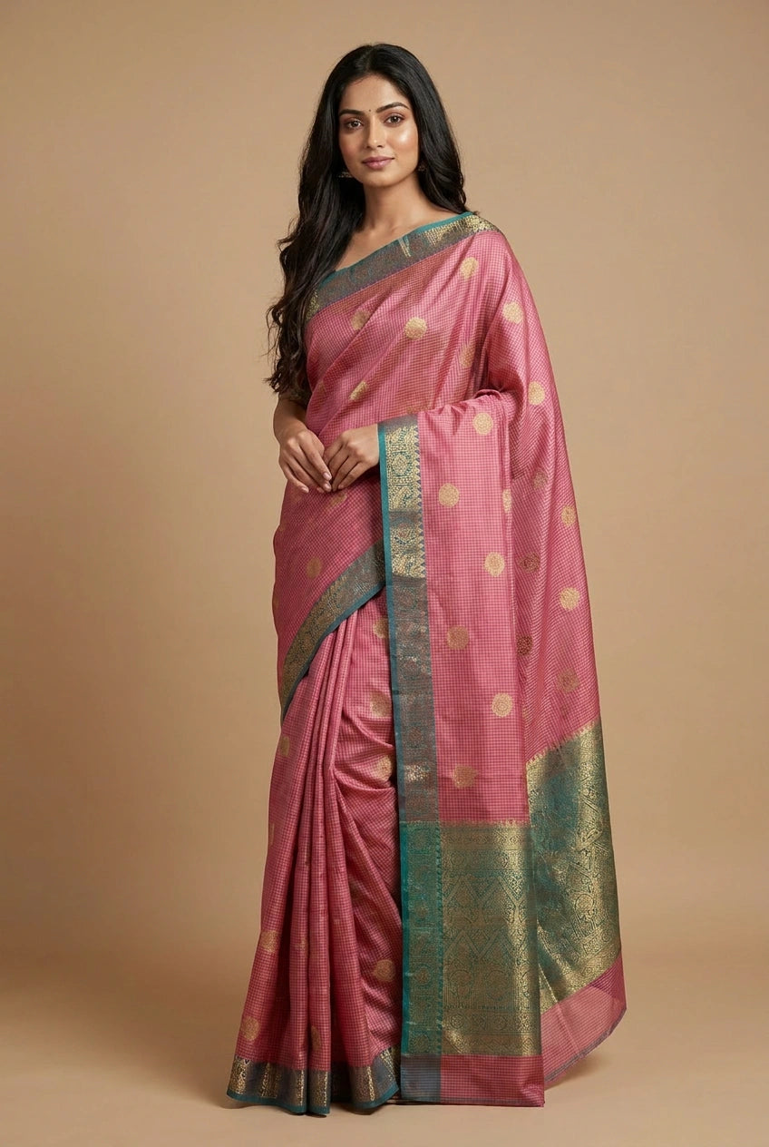 Cotton Banarasi Saree with Soft Tant Weave for Daily Comfort