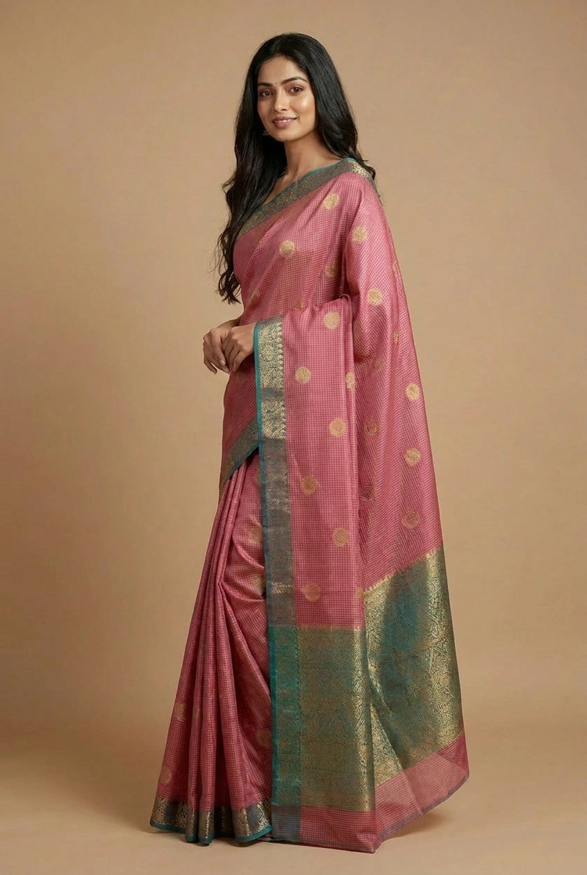Cotton Banarasi Saree with Soft Tant Weave for Daily Comfort