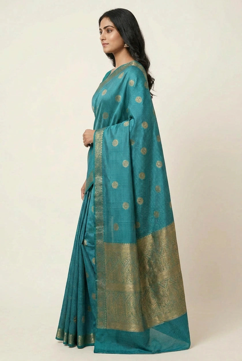 Cotton Banarasi Saree with Soft Tant Weave for Daily Comfort