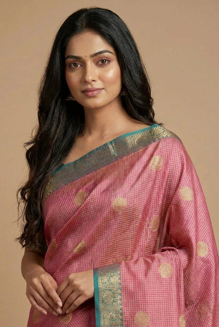 Cotton Banarasi Saree with Soft Tant Weave for Daily Comfort