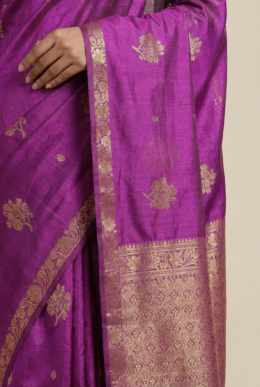 Dola Silk Assam Saree with Assam Floral for Bihu Festival