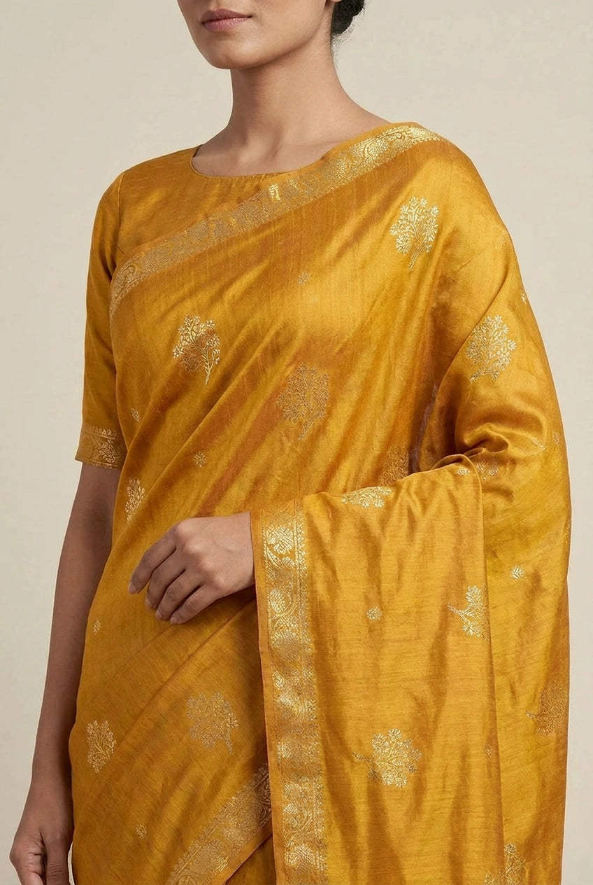 Dola Silk Assam Saree with Assam Floral for Bihu Festival