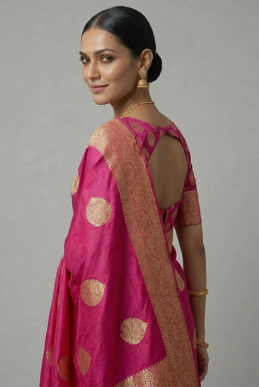 Dola Silk Assam Saree with Muga Detail for Assam Wedding