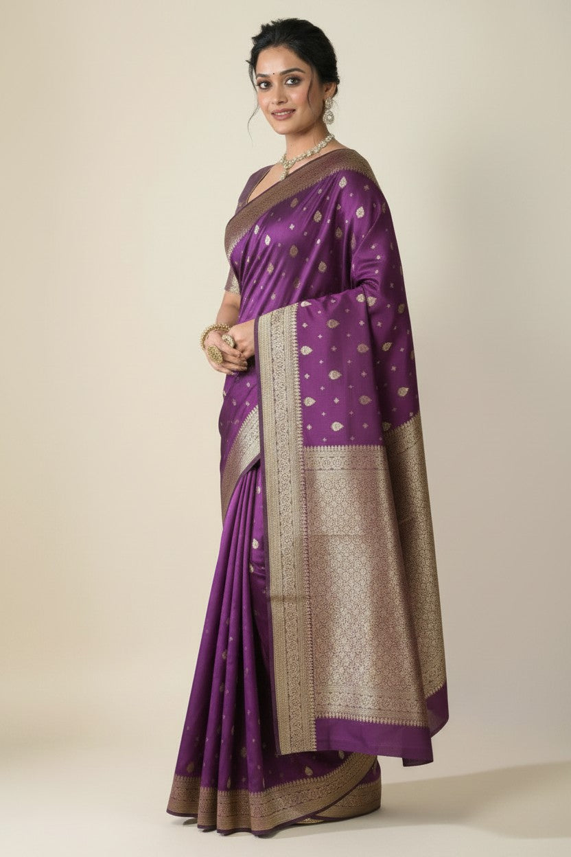 Handcrafted Dola Silk Assamese Silk Saree - Red | Rangoli