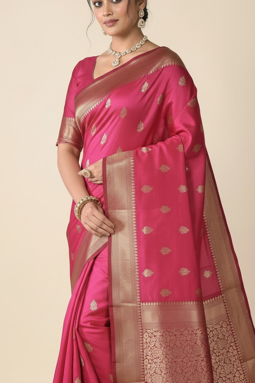 Handcrafted Dola Silk Assamese Silk Saree - Mauvish Pink | Rangoli