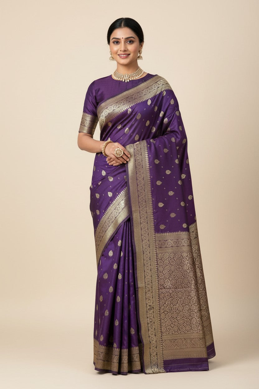 Handcrafted Dola Silk Assamese Silk Saree - Onion Pink | Rangoli
