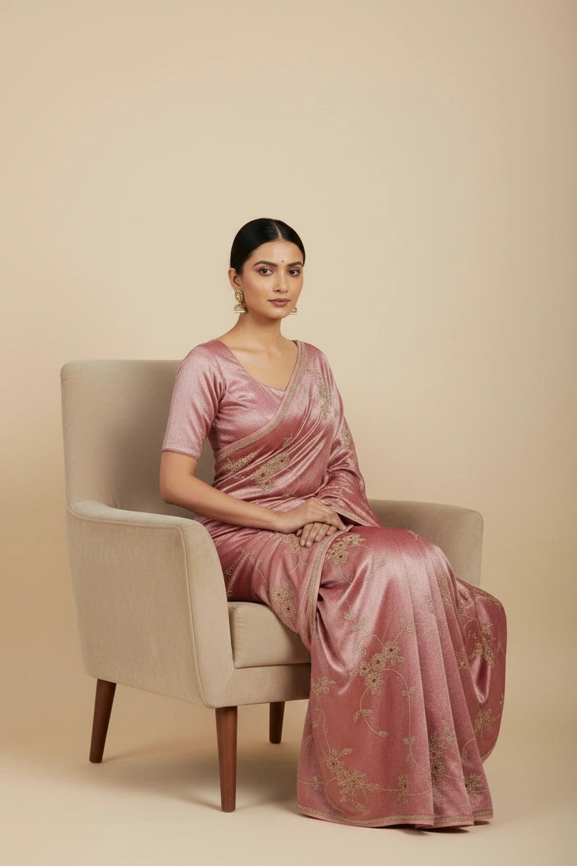 Handcrafted Tissue Embroidery Saree - Rangoli Sarees