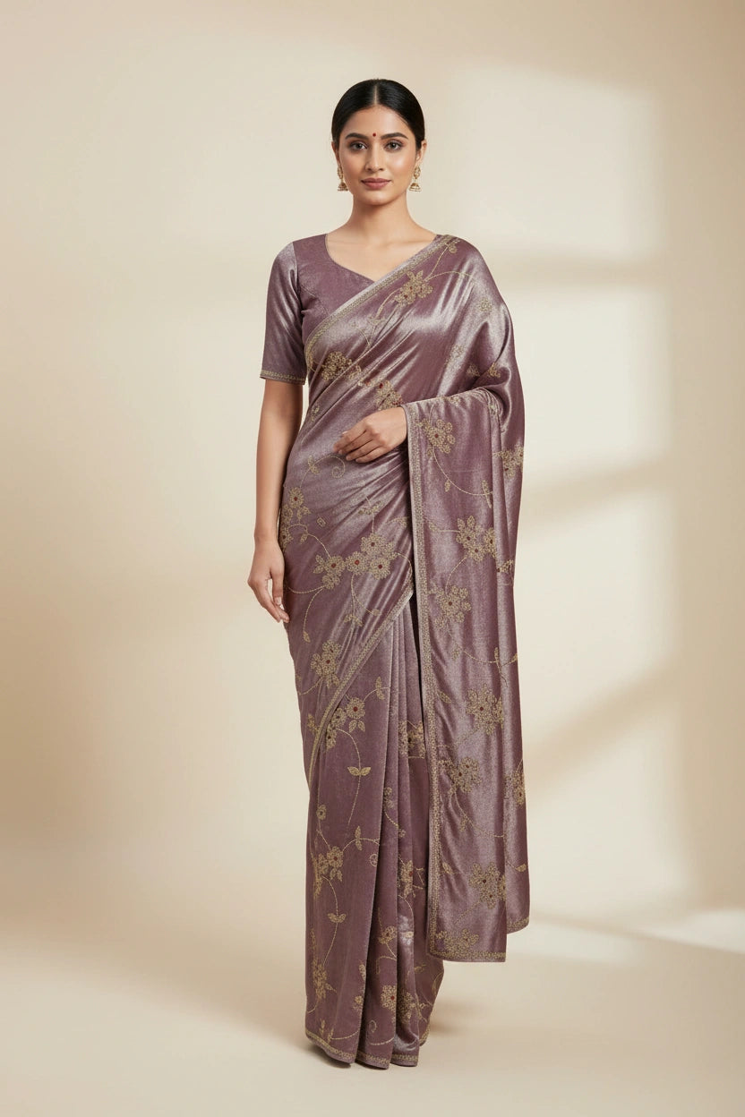 Handcrafted Tissue Embroidery Saree - Rangoli Sarees