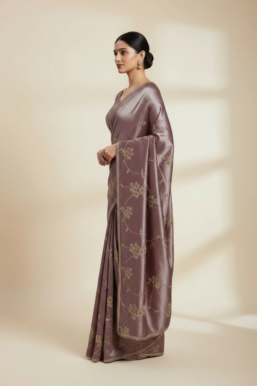 Handcrafted Tissue Embroidery Saree - Rangoli Sarees