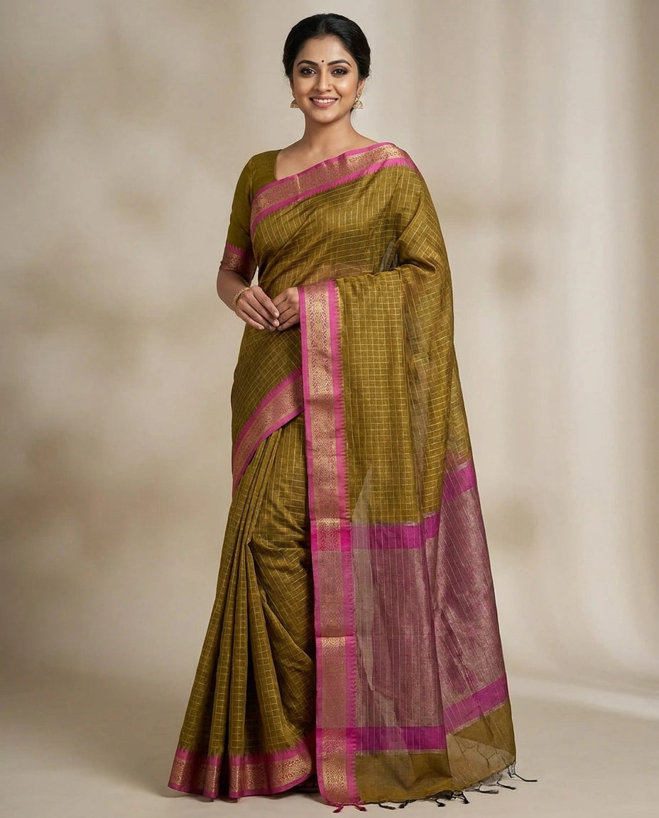 Cotton Banarasi Saree - Rangoli India