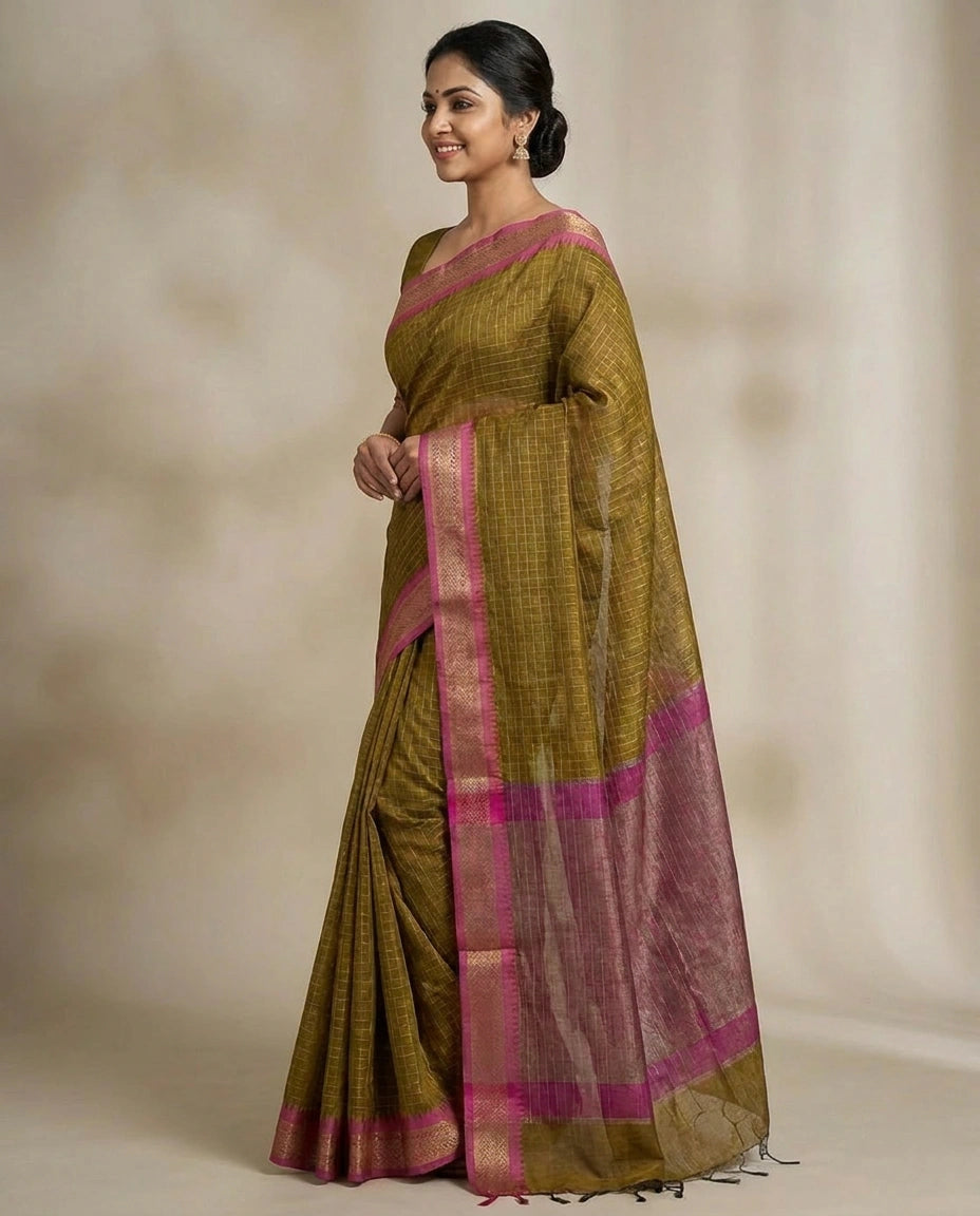 Cotton Banarasi Saree - Rangoli India