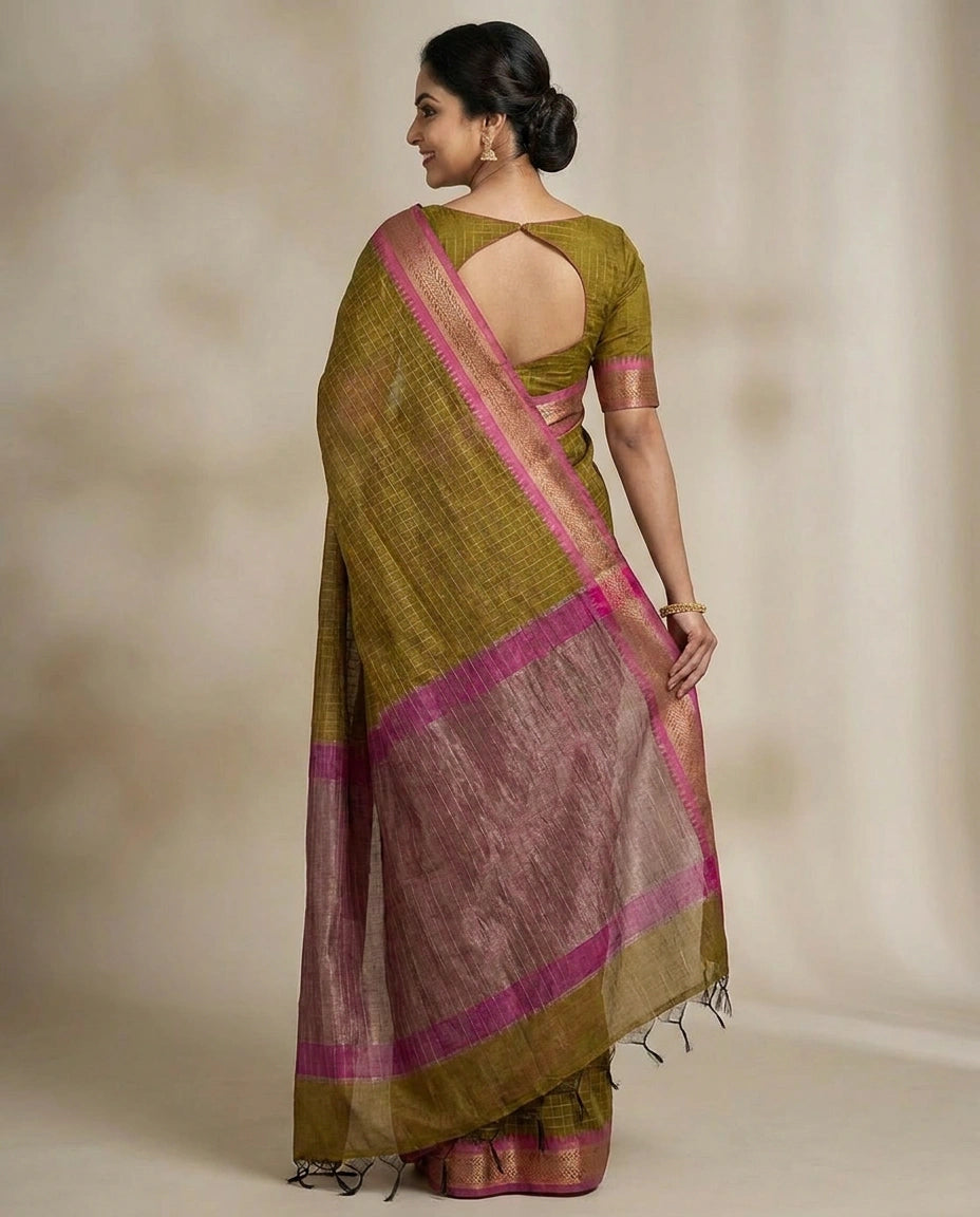 Cotton Banarasi Saree - Rangoli India