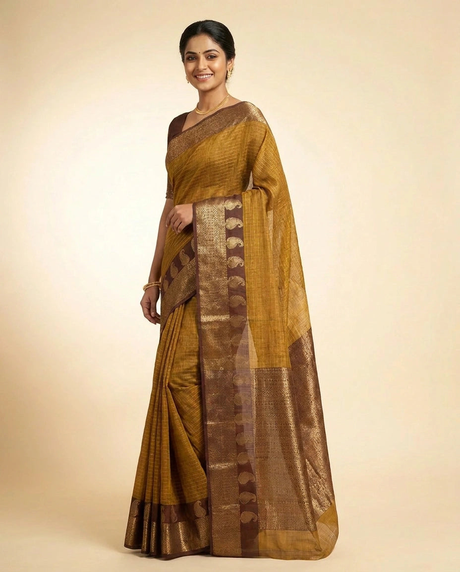 Cotton Banarasi Saree - Rangoli India