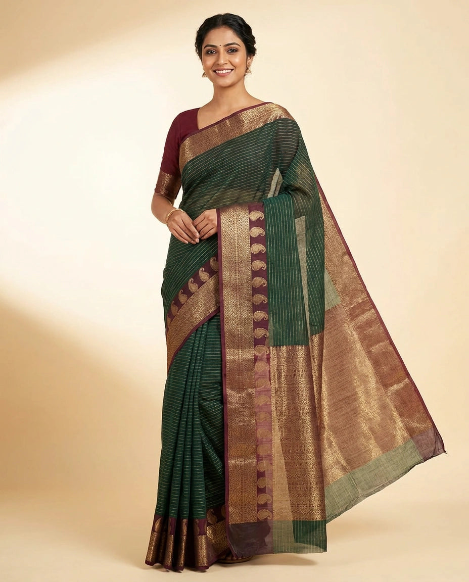Cotton Banarasi Saree - Rangoli India