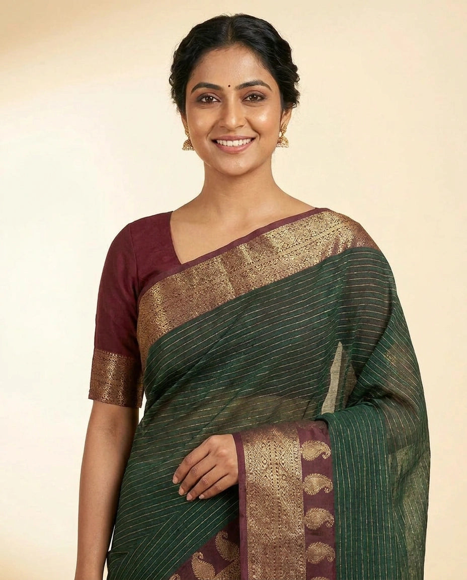 Cotton Banarasi Saree - Rangoli India