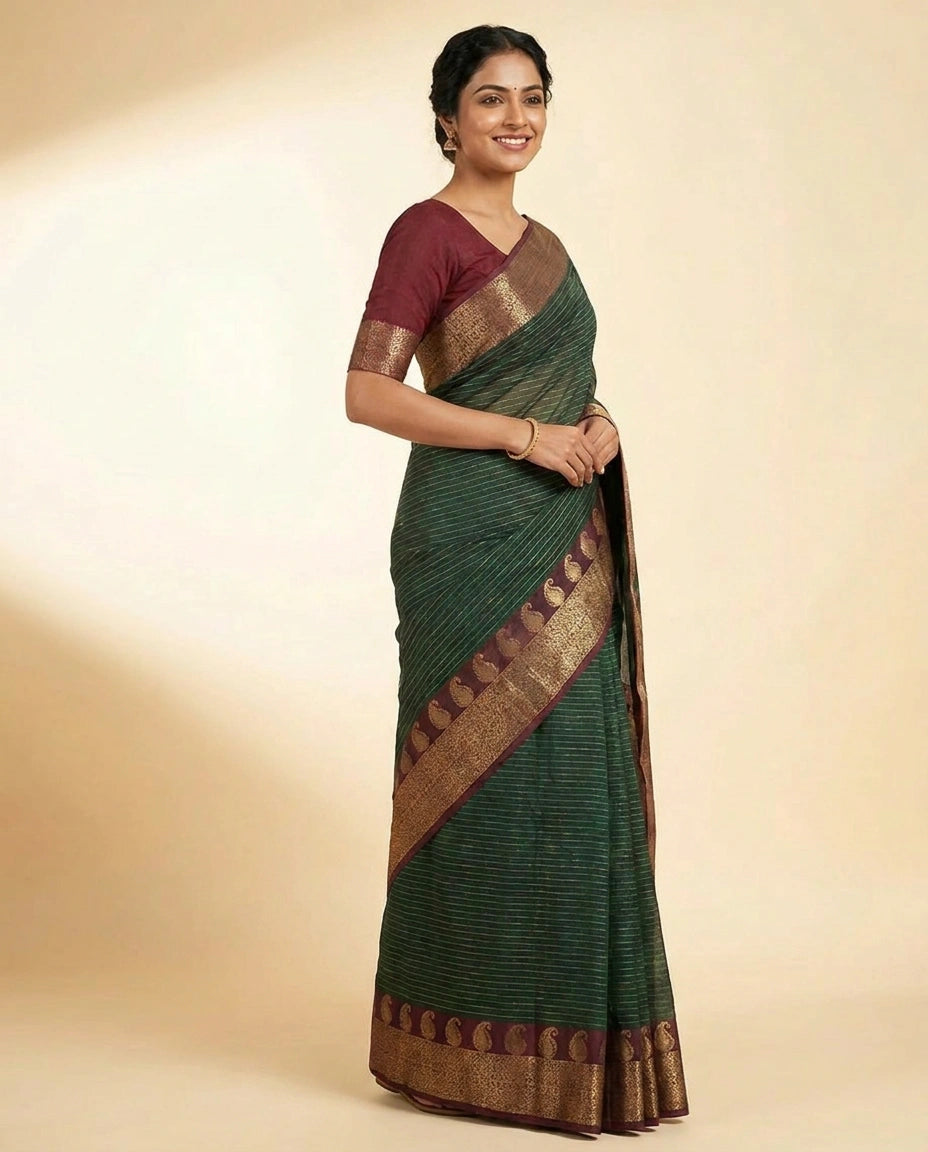 Cotton Banarasi Saree - Rangoli India