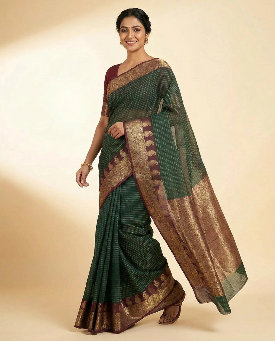 Cotton Banarasi Saree - Rangoli India