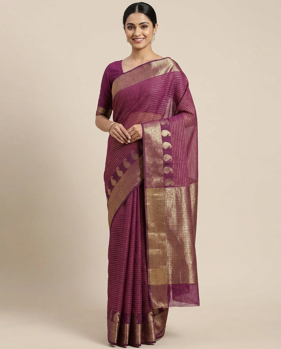 Cotton Banarasi Saree - Rangoli India