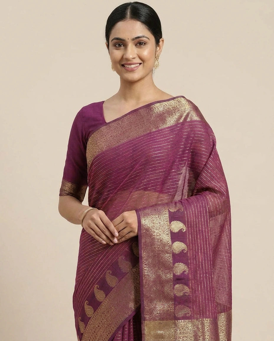 Cotton Banarasi Saree - Rangoli India