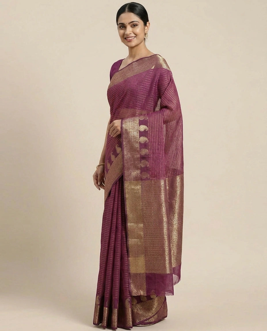Cotton Banarasi Saree - Rangoli India