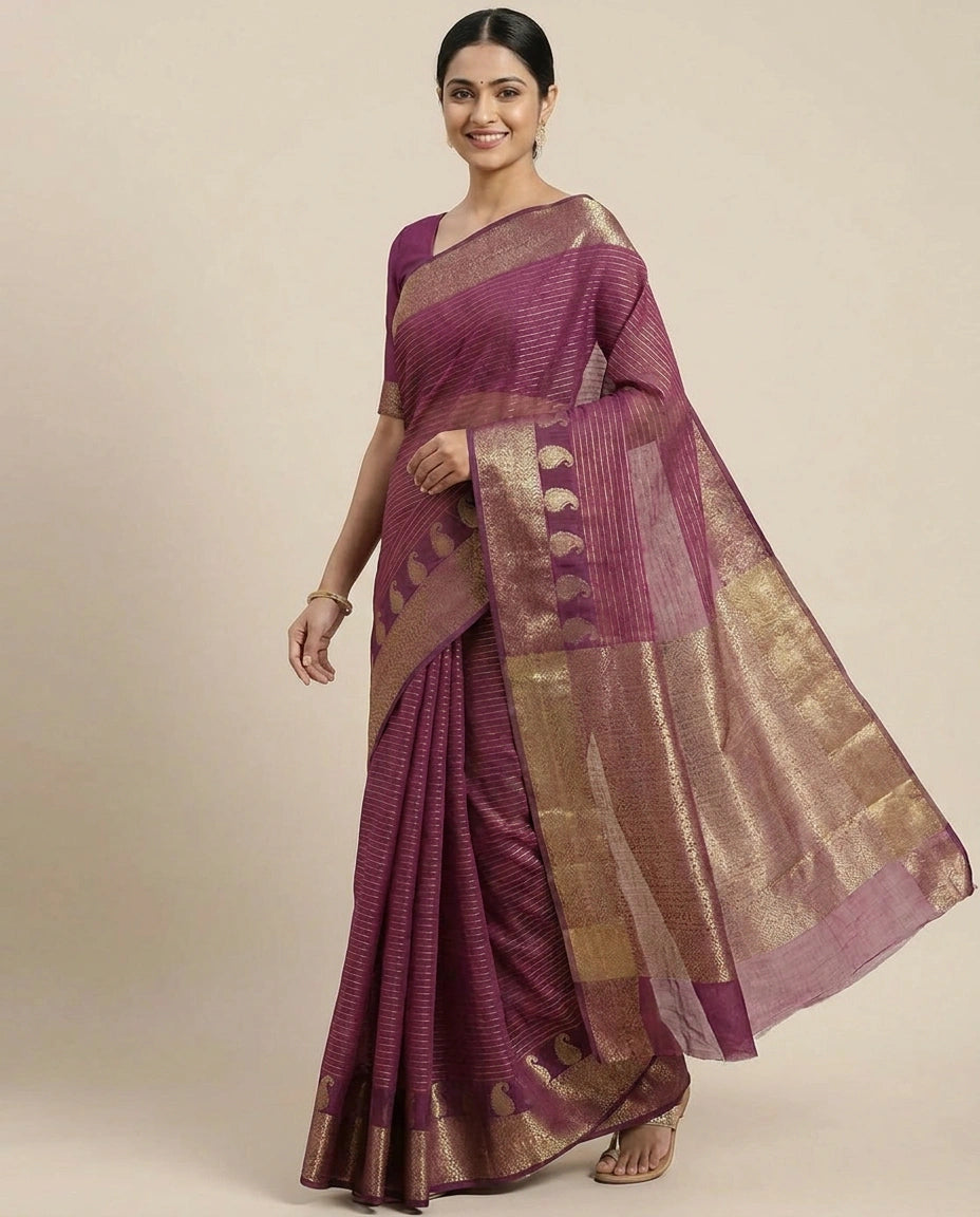 Cotton Banarasi Saree - Rangoli India