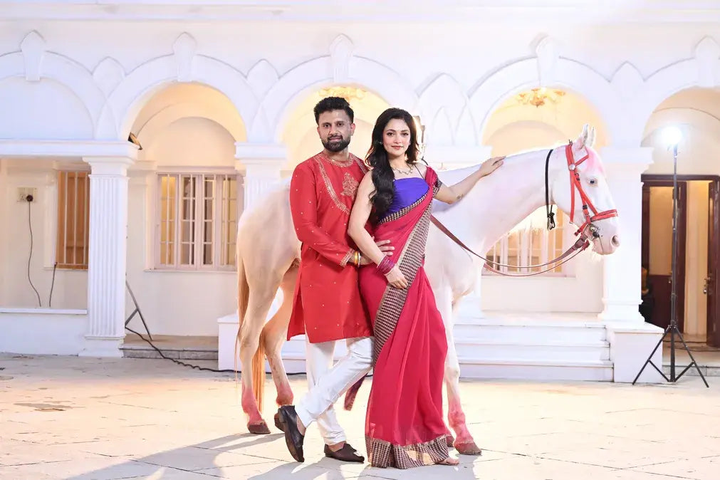 Chiffon Banarasi Saree with Woven Pallu - Rangoli India