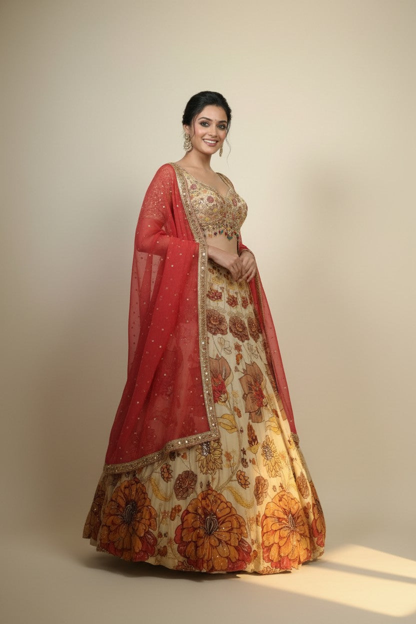 Premium Dola Silk Lehenga Choli Set - View 2 | Rangoli