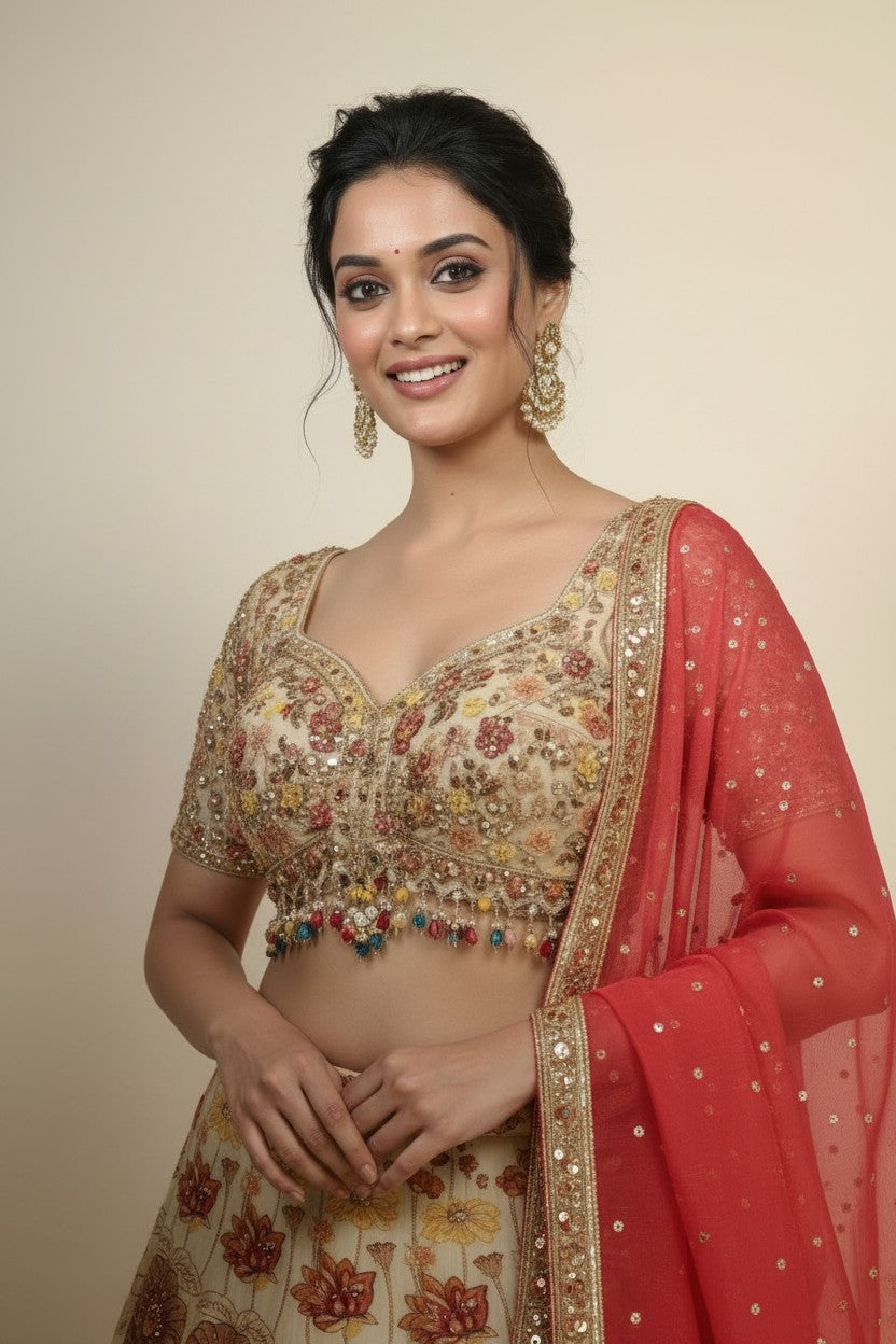 Premium Dola Silk Lehenga Choli Set - View 3 | Rangoli