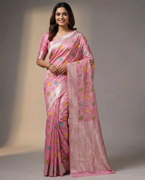 Cotton Linen Banarasi Saree for Women - Daily Wear