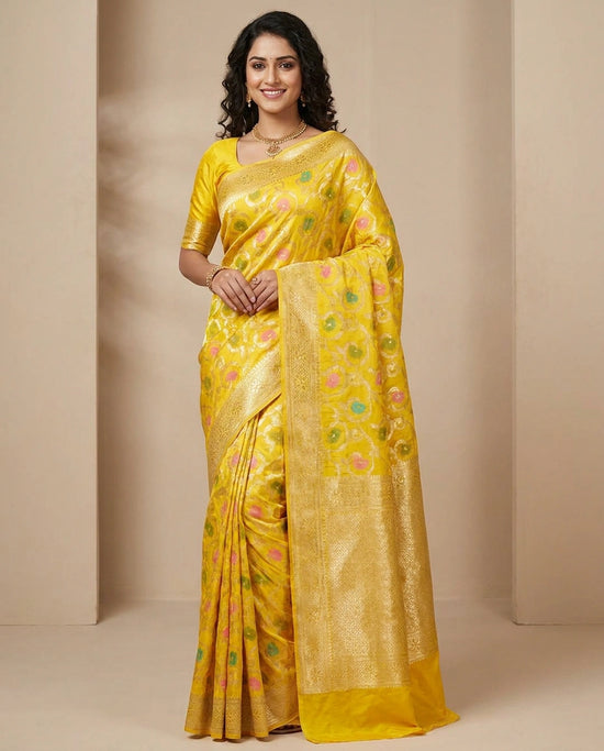 Cotton Linen Banarasi Saree for Women - Daily Wear