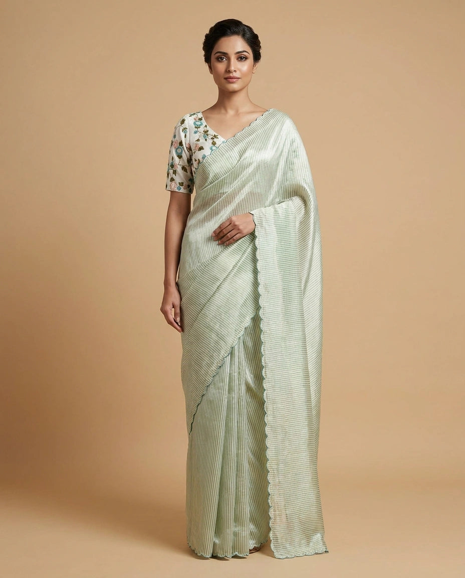 Art Silk Designer Saree with Foil Print and Sequin Work for Women - Rangoli India
