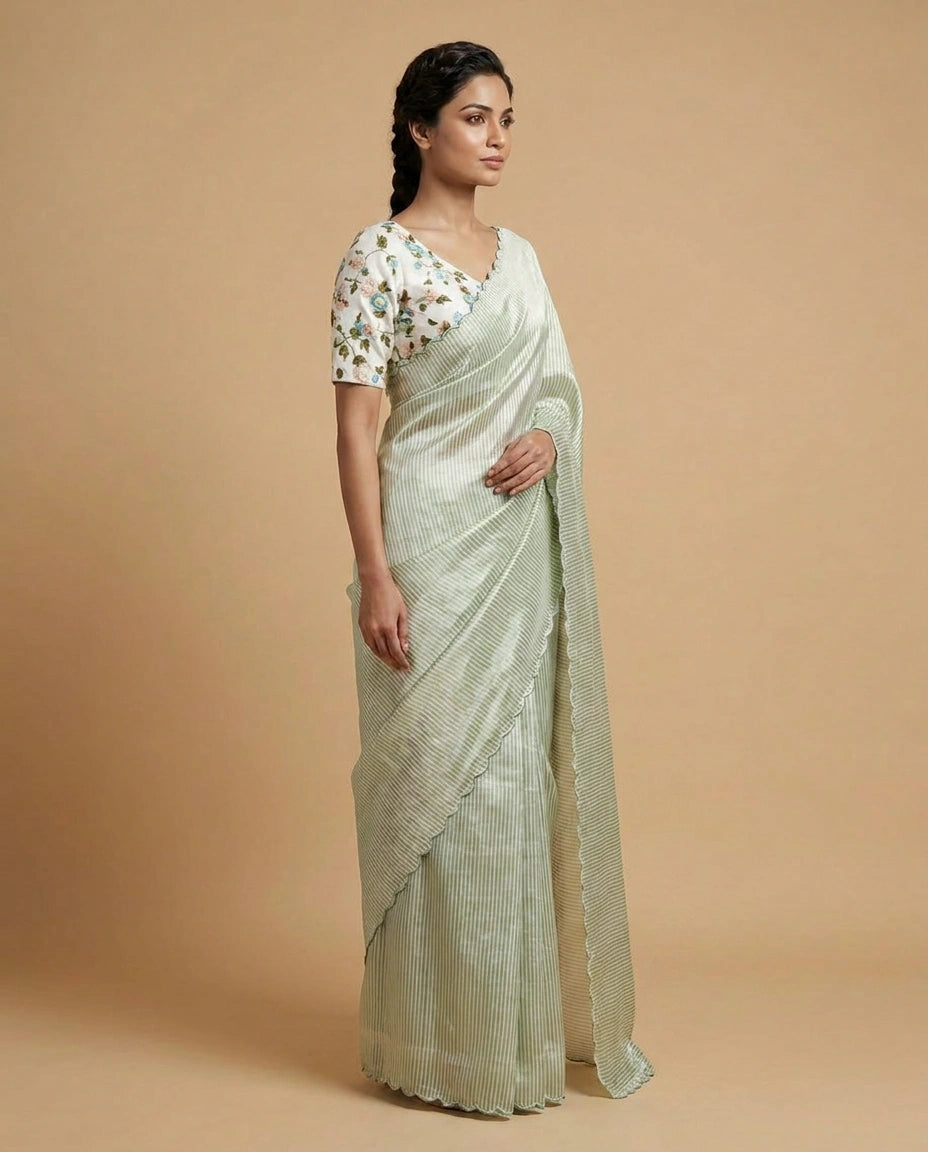 Art Silk Designer Saree with Foil Print and Sequin Work for Women - Rangoli India