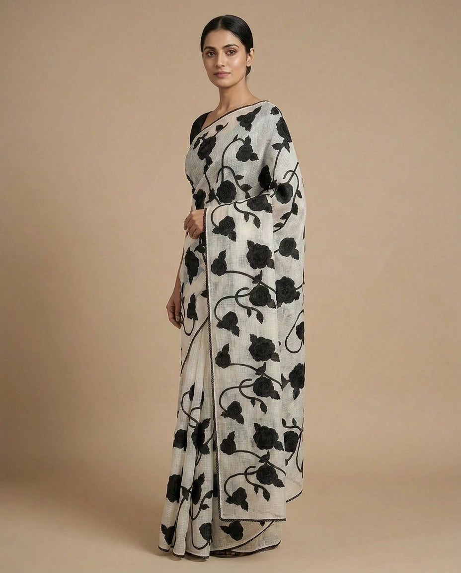 Kota Saree with Lightweight Embroidery Border and Pallu view 2