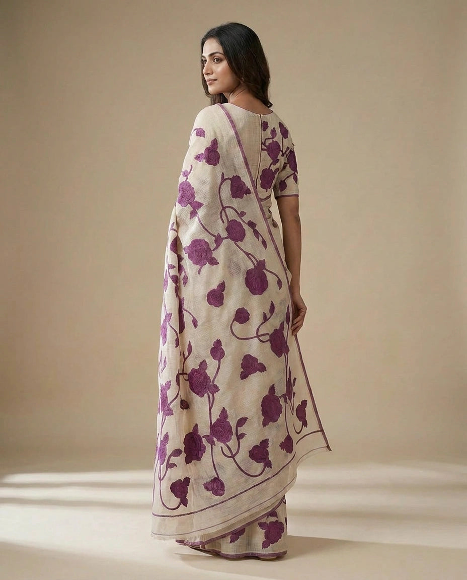 Kota Saree with Lightweight Embroidery Border and Pallu view 7