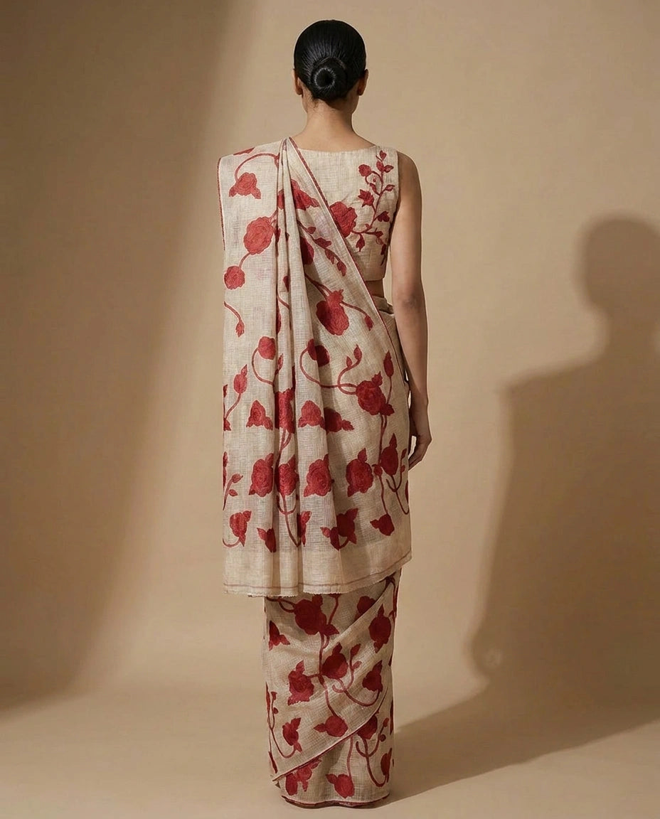 Kota Saree with Lightweight Embroidery Border and Pallu view 11
