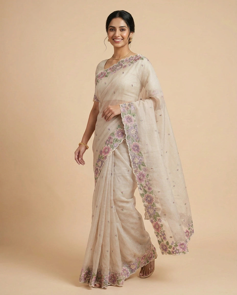 Kota Embroidered Saree — photo 4 of 12